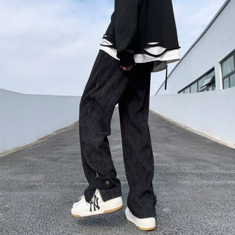 Men'S Fashion Deals - กางเกงกีฬาชายสีดำซิปของเหลวกางเกงวอร์มผู้ชายข้อเสนอแฟชั่นลำลองใหม่ในขายล้างสต๊อกกางเกงย้อนยุคหรูหรา