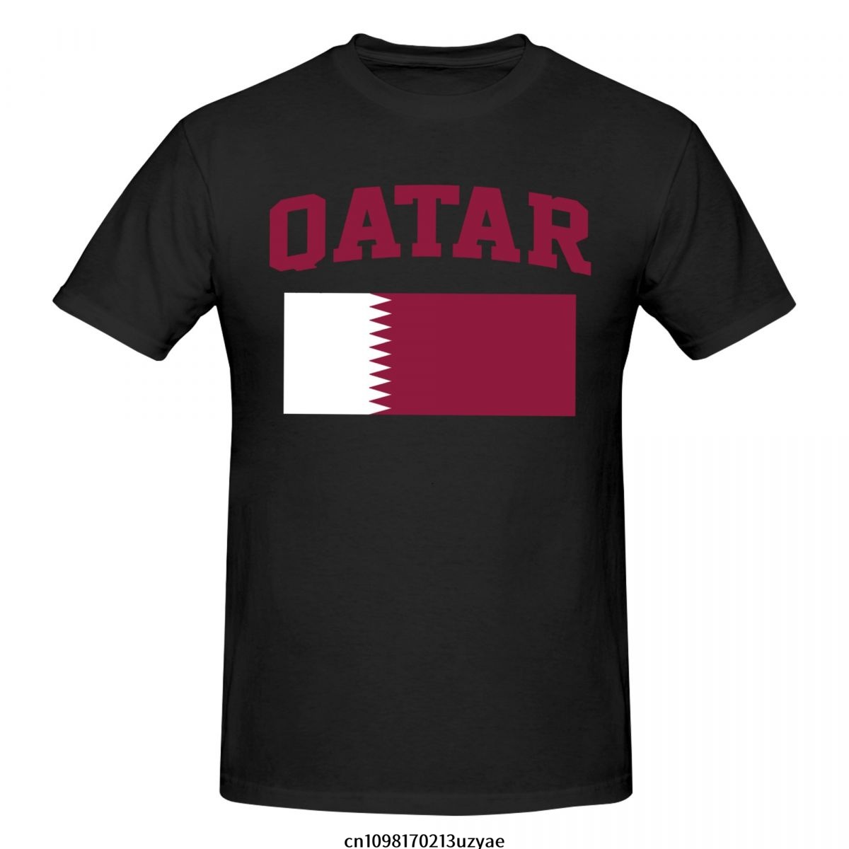 Men'S Fashion Qatar - เสื้อยืดลายธงชาติกาตาร์ เสื้อยืดแฟชั่นผู้ชาย เสื้อยืดผ้าฝ้าย เสื้อยืดแขนสั้น