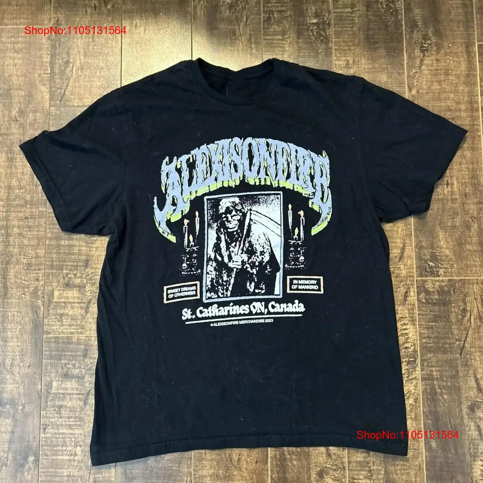 Mens Fashion Black Shirt - เสื้อยืดวง Alexisonfire คอนเสิร์ตปี 2023 สีดำ ไซส์