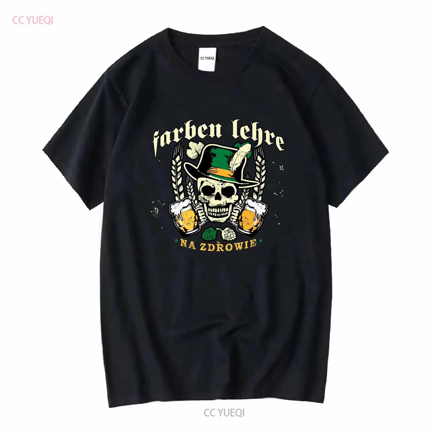 Mens Fashion Black Shirt - Farben Lehre Punk Band Rock Tเสื้อสีดําทุกขนาด1F1492