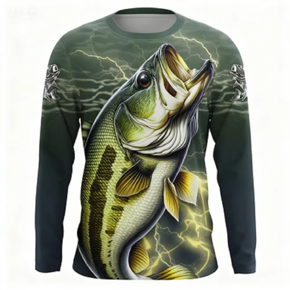 Men'S Tops Fashion - เสื้อยืดแขนยาวคอกลมลายเบสแฟชั่น ทันสมัย พิมพ์ลายลำลอง สำหรับผู้ชายและผู้หญิง