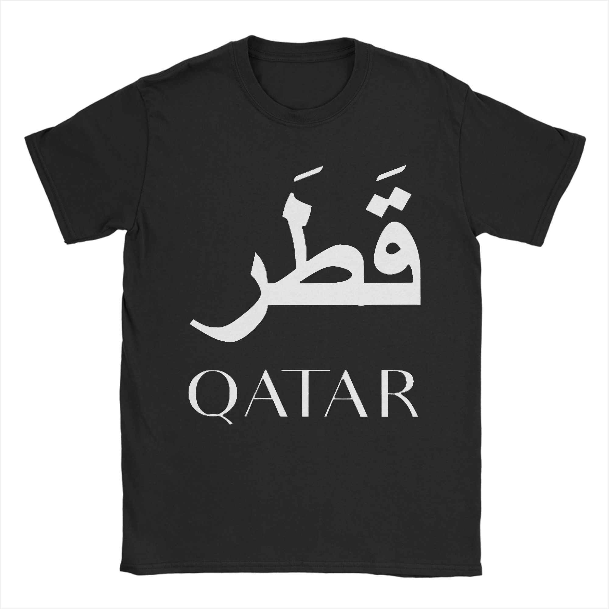 Men'S Fashion Qatar - เสื้อยืดผู้ชาย ลายอักษรอาหรับกาตาร์ ศิลปะเส้นมินิมอล เสื้อยืดแฟชั่น เสื้อยืดฤดูร้อน Y2K