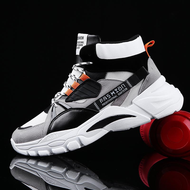 Men'S Fashion Deals - Hightopฤดูร้อนผู้ชายกีฬารองเท้าMan Runningรองเท้าผู้ชายกีฬารองเท้าผู้ชายTop Topรองเท้าผ้าใบบุรุษรองเท้าเทนนิสเดินสีเทาD-421
