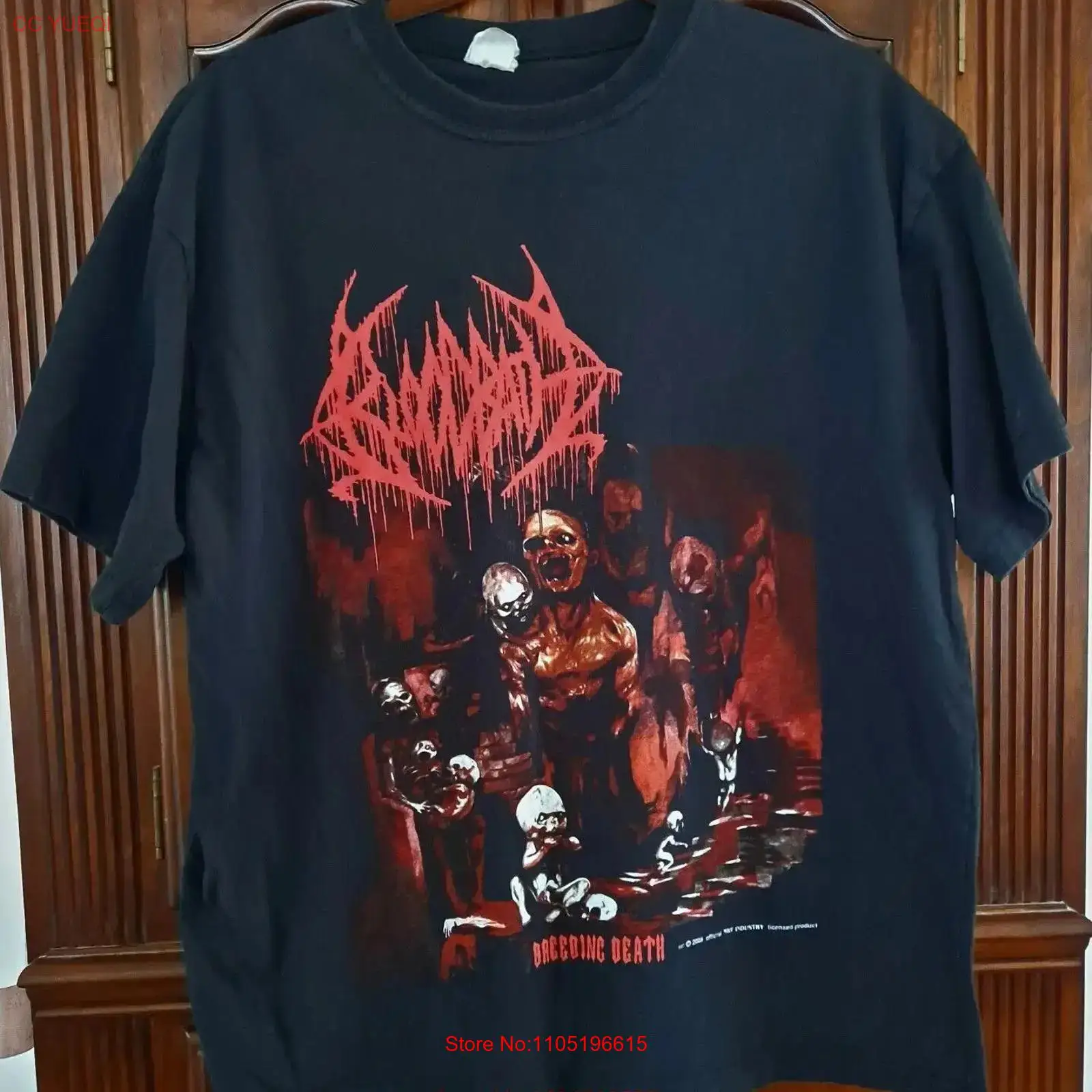 Mens Fashion Black Shirt - เสื้อยืด BLOODBATH Breeding Death สีดำ ไซส์