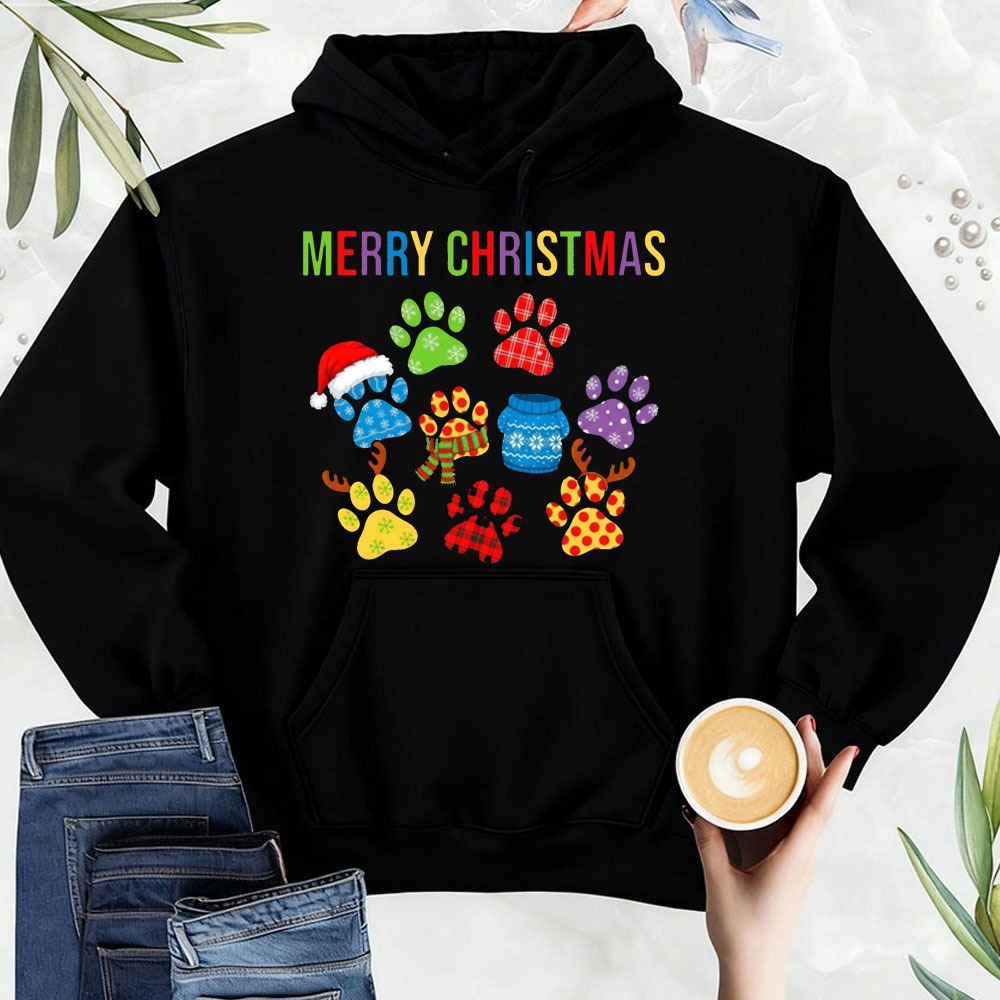 Men'S Fashion Xmas Party - สุขสันต์วันคริสต์มาสเสื้อสเวตเตอร์พิมพ์ลายอุ้งเท้าสุนัขงานปาร์ตี้เทศกาลคริสต์มาสของขวัญเสื้อจัมเปอร์ผู้ชายแขนยาวแฟชั่นสตรีทชุดกีฬา