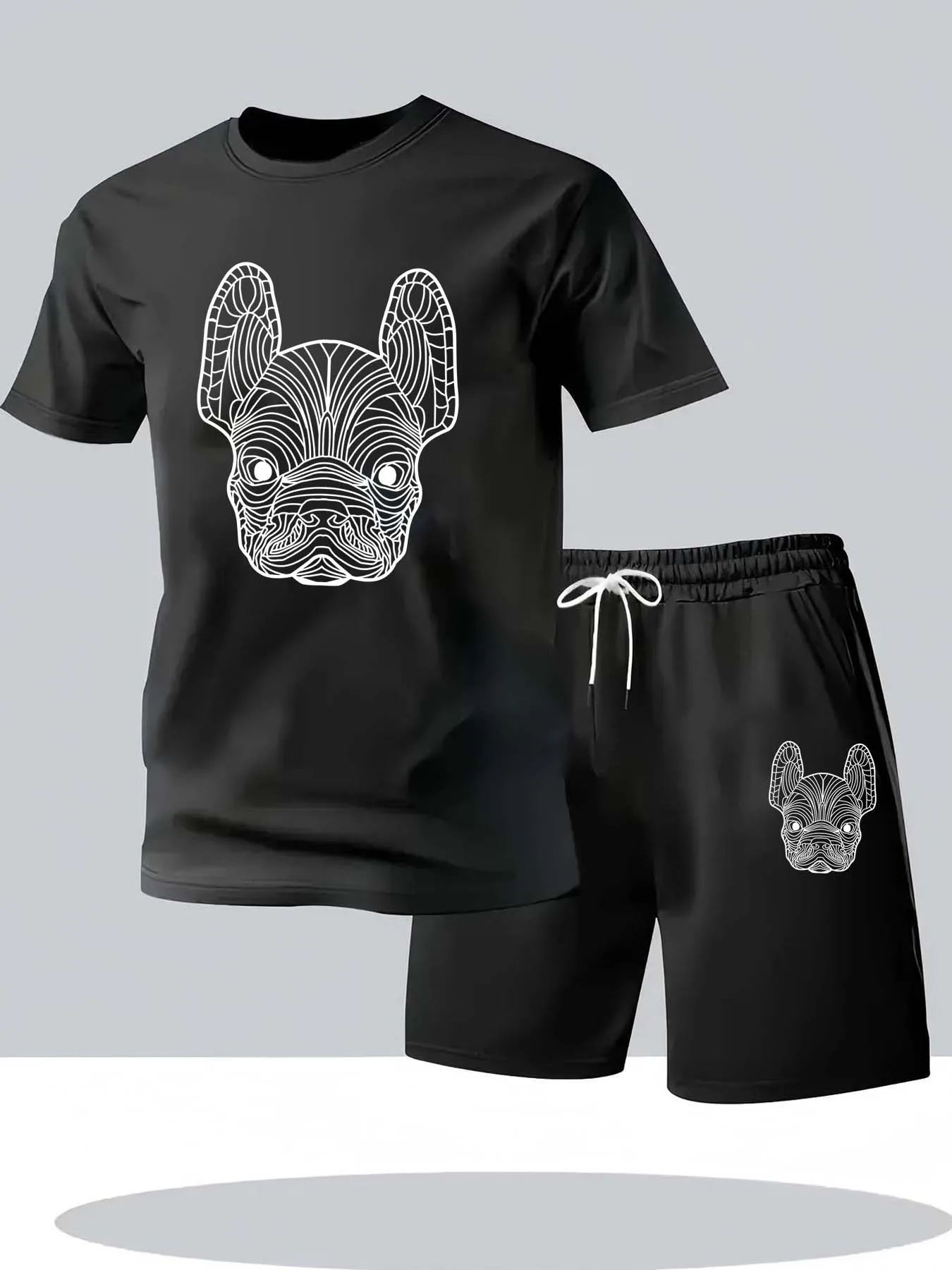 Mens Fashion Streetwear - ฤดูร้อนผู้ชายเสื้อยืดแขนสั้นลำลองแห้งเร็วและกางเกงขาสั้นชุดแฟชั่นสตรีทแฟชั่นวิ่งกีฬาชุด 2 ชิ้น