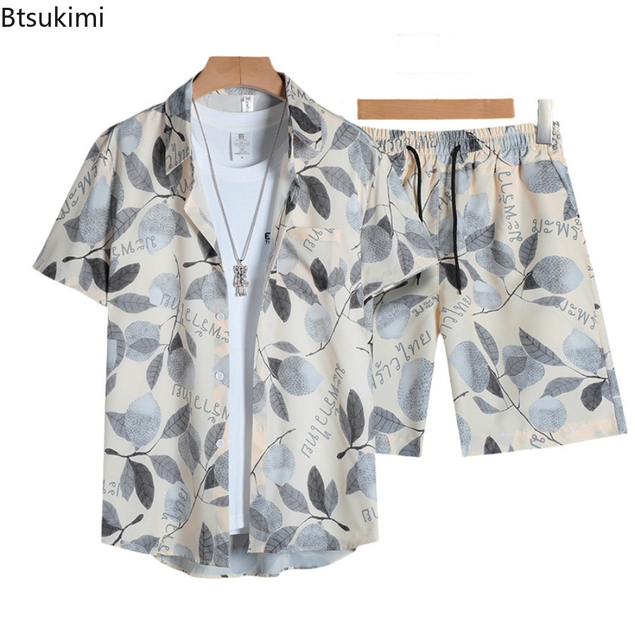 Men'S Fashion Outfits - ชุดเสื้อยืดแขนสั้นพิมพ์ลาย 3 มิติ สำหรับผู้ชาย แฟชั่นฤดูร้อน สไตล์ลำลอง