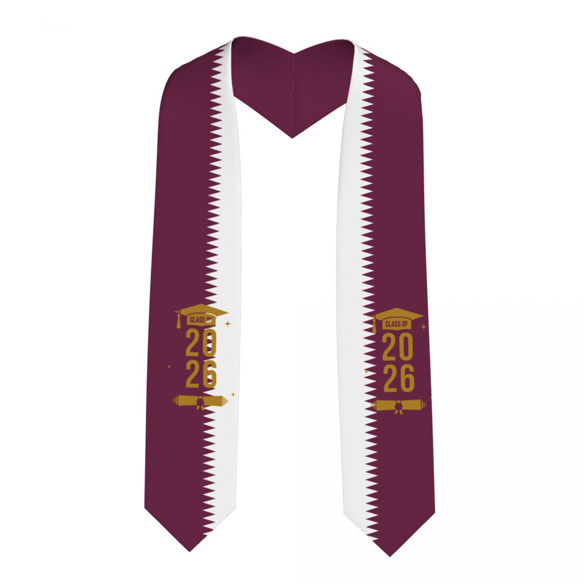 Men'S Fashion Qatar - ผ้าพันคอสำเร็จการศึกษาปี 2026 ลายธงชาติกาตาร์ สำหรับนักศึกษาต่างชาติ ความยาว 183