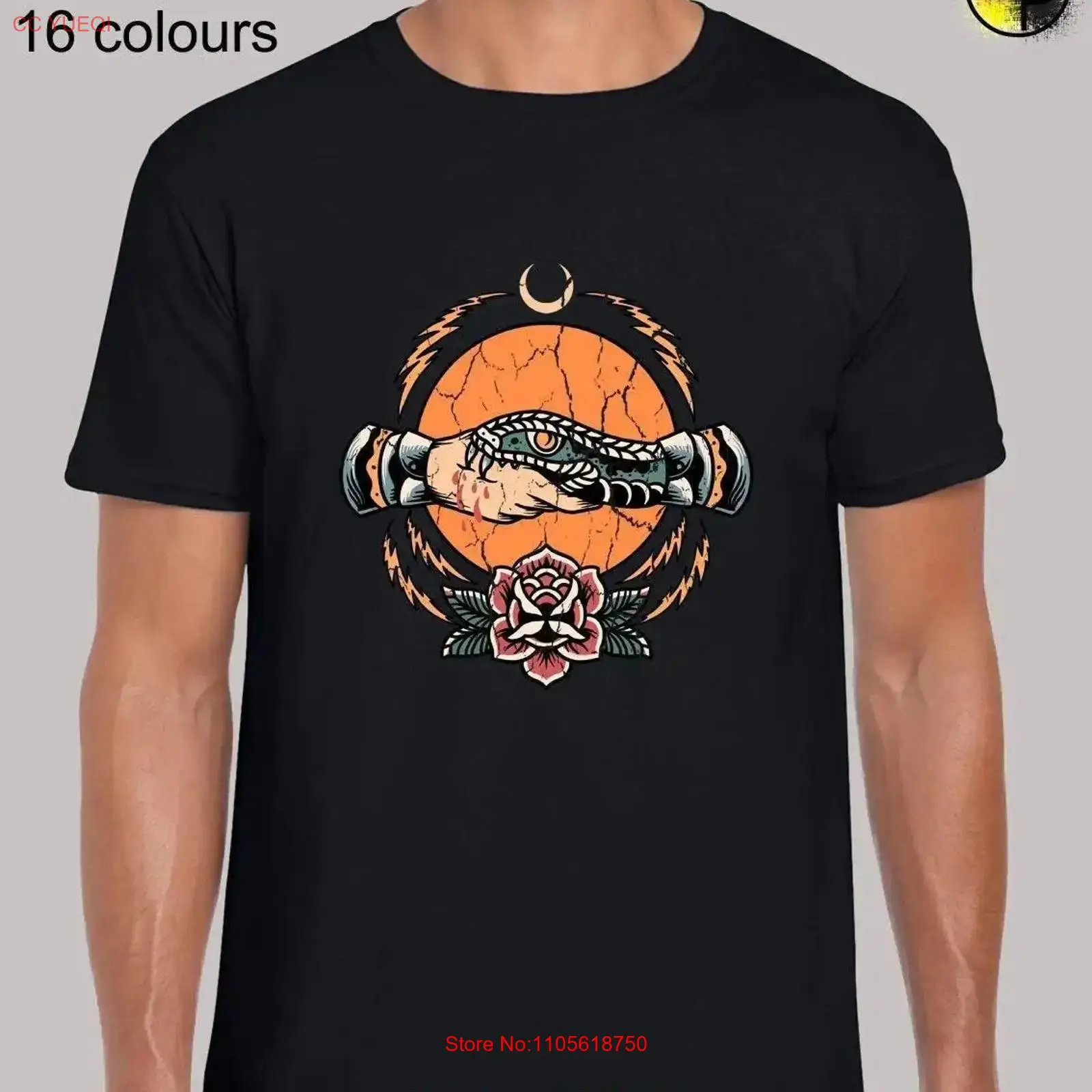 Men'S Fashion Deals - เสื้อยืดผู้ชายลาย Trust no one snake แบบ