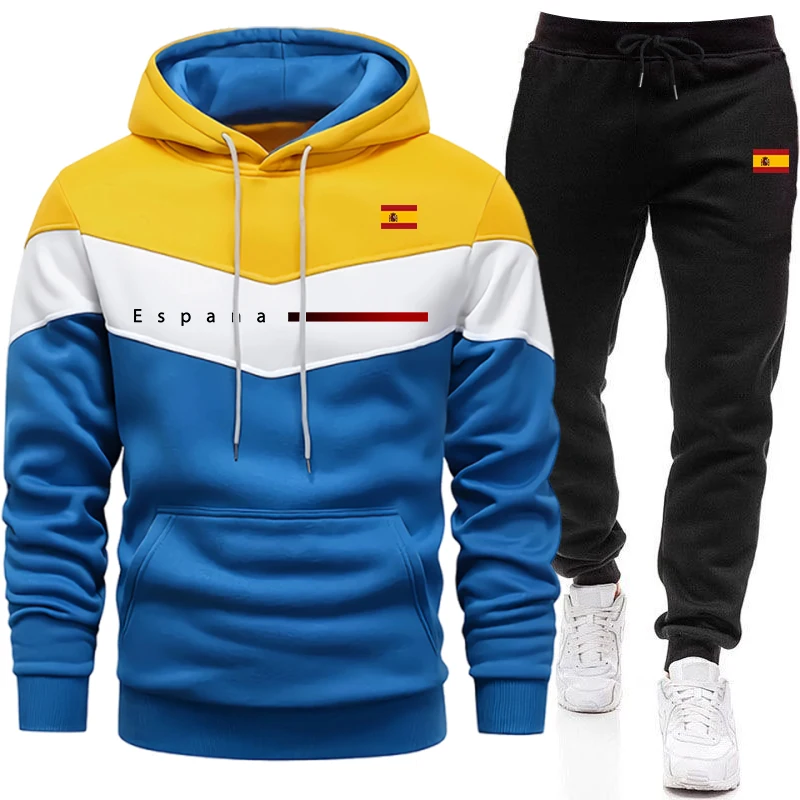 Men'S Fashion Outfits - ชุดวอร์มลำลองสำหรับฤดูใบไม้ร่วงและฤดูหนาว เหมาะสำหรับใส่เล่นกีฬา วิ่งจ๊อกกิ้ง กิจกรรมกลางแจ้ง สวมใส่สบาย แฟชั่นสเปน