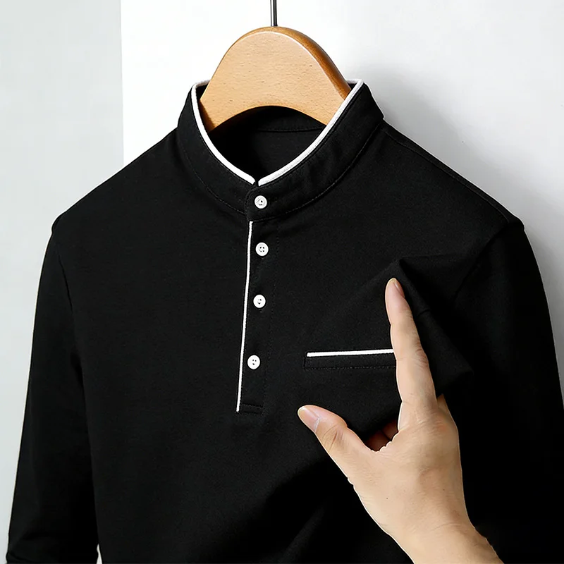 เสื้อเชิ้ตแขนยาวคอจีนทรงปกติสำ - Men'S Tops Fashion บทวิจารณ์และราคา