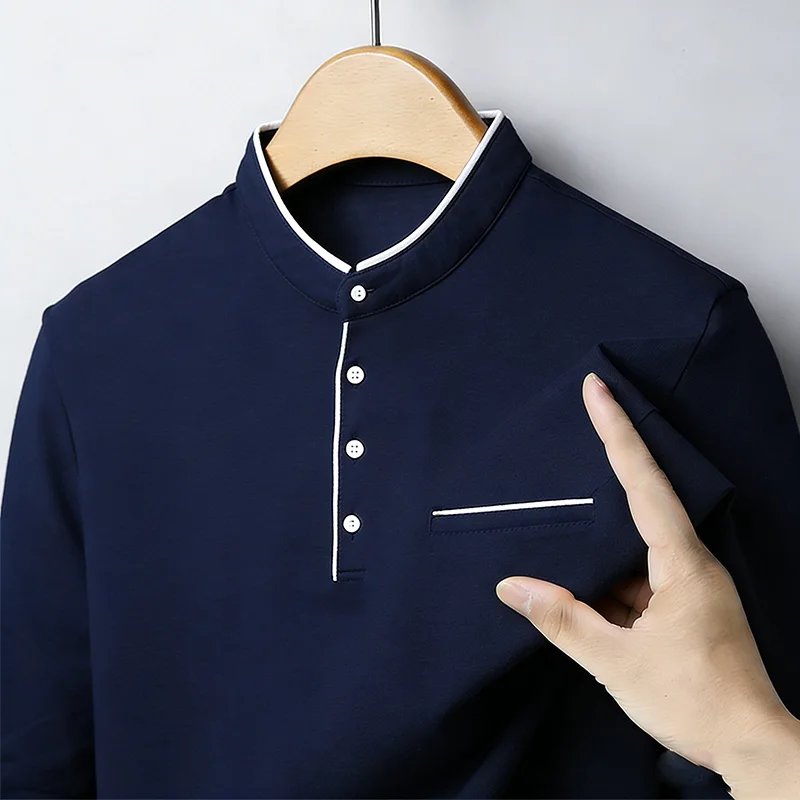 เสื้อเชิ้ตแขนยาวคอจีนทรงปกติสำ - Men'S Tops Fashion บทวิจารณ์และราคา