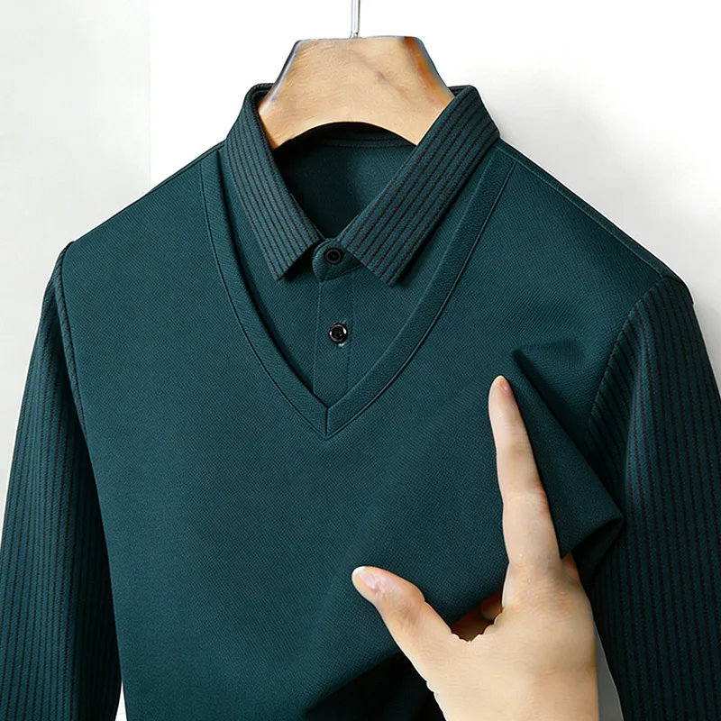 เสื้อเชิ้ตผู้ชายคอวีแขนยาวลายท - Men'S Tops Fashion บทวิจารณ์และราคา