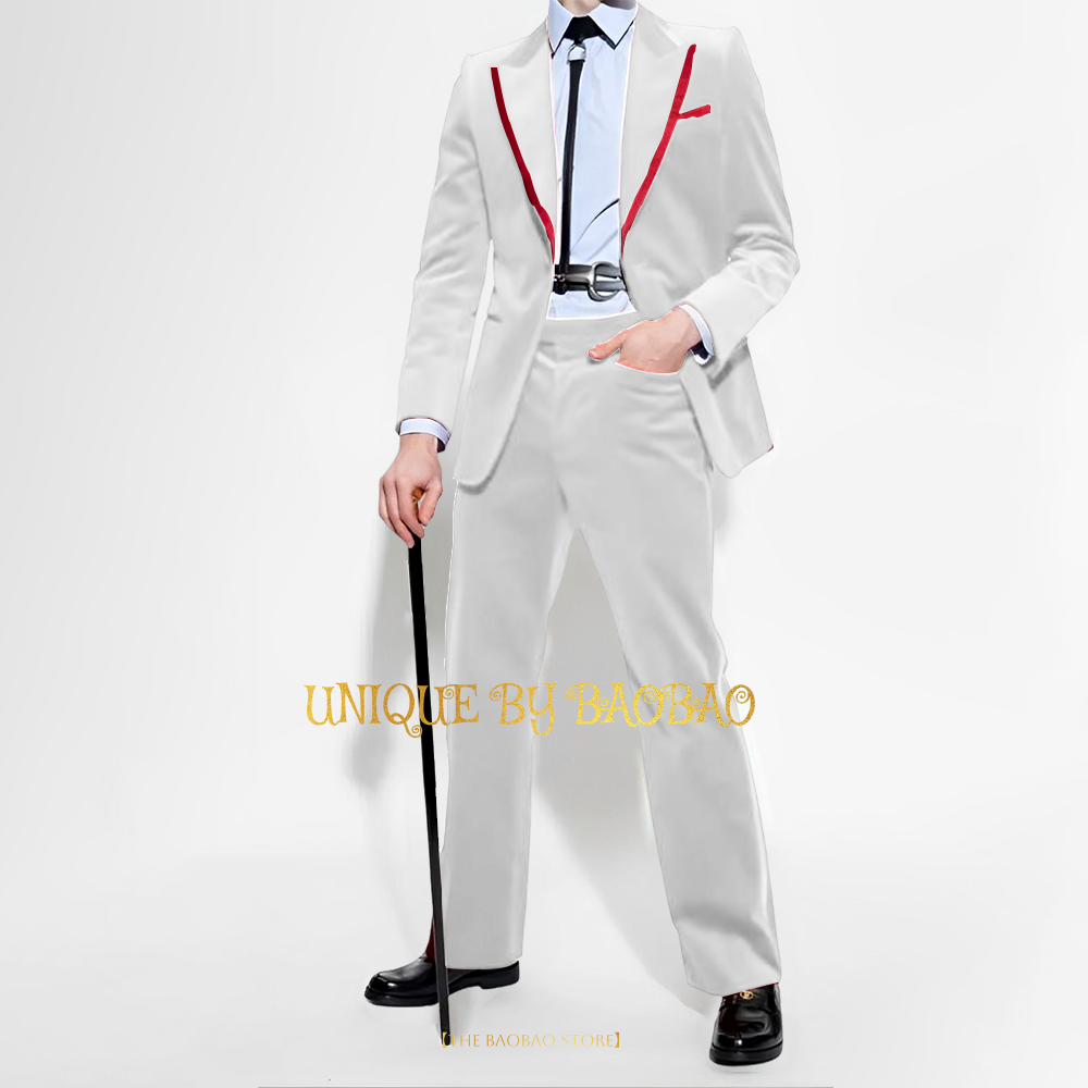 ชุดสูท2ชิ้นผ้ากำมะหยี่สีแดงสำห - Men'S Fashion Xmas Party บทวิจารณ์และราคา