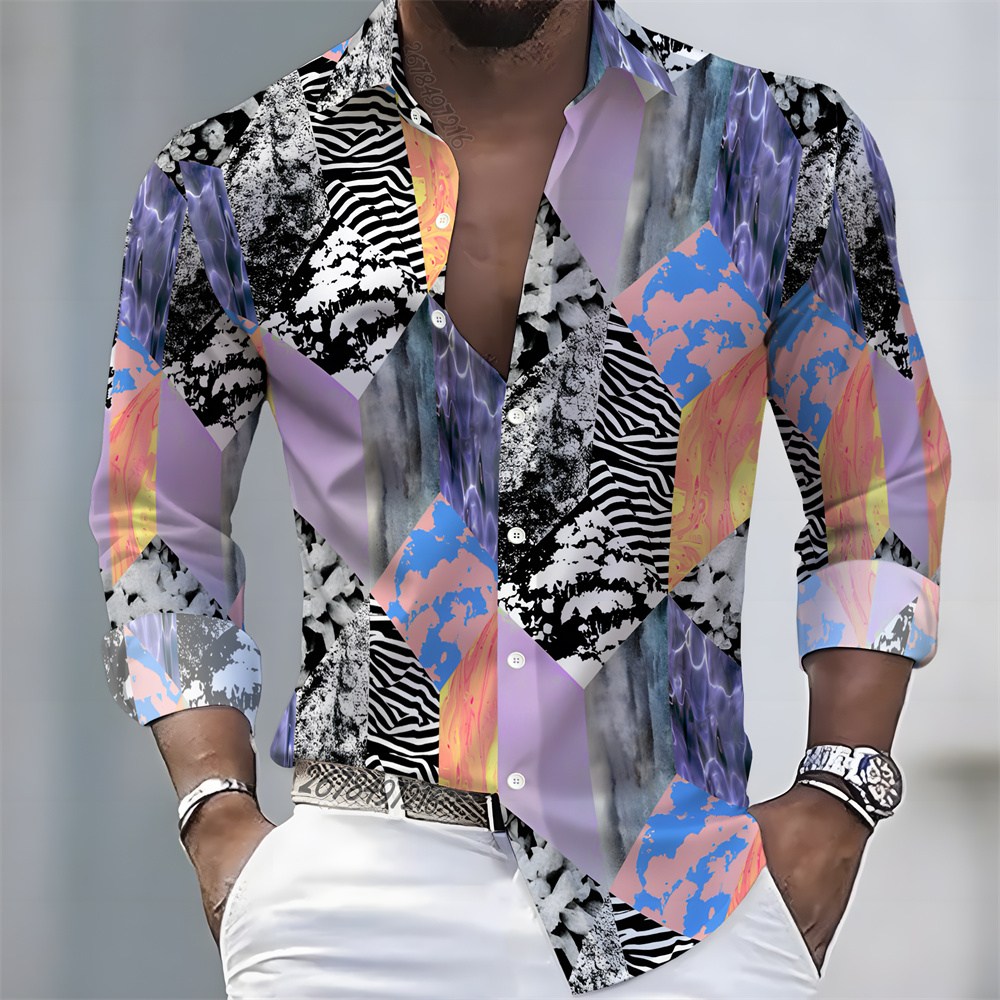 เสื้อเชิ้ตแขนยาวพิมพ์ลายบล็อกส - Men'S Fashion Outfits บทวิจารณ์และราคา