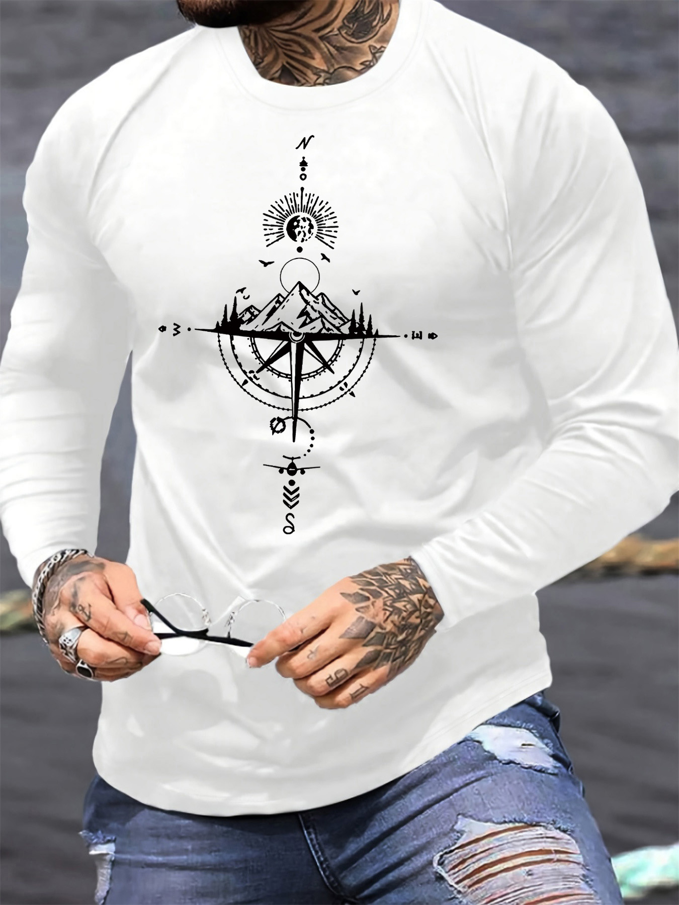 เสื้อยืดผู้ชายแขนยาวคอกลมผ้าฝ้ - Men'S Fashion Trends 2025 บทวิจารณ์และราคา