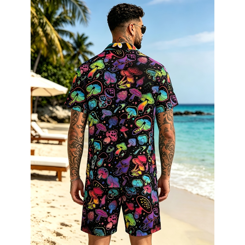 แฟชั่นบุรุษ ชุดสูทพิมพ์ลายเห็ด - Mens Fashion Streetwear บทวิจารณ์และราคา