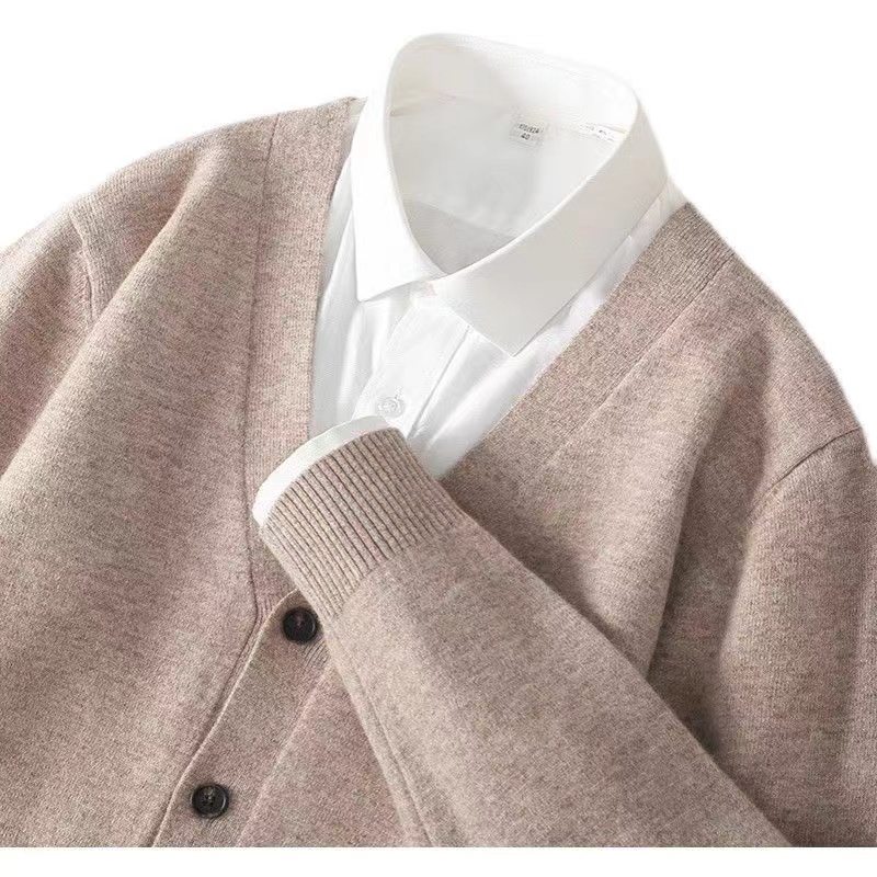 เสื้อกันหนาวไหมพรมถักแบบบางคอว - Men'S Fashion V Neck Sweater บทวิจารณ์และราคา