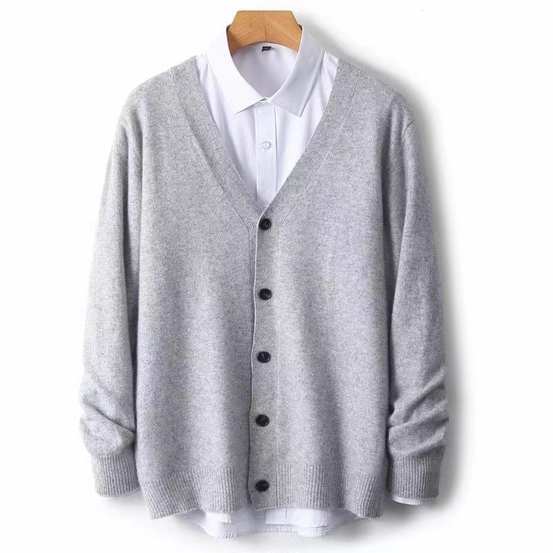 เสื้อกันหนาวไหมพรมถักแบบบางคอว - Men'S Fashion V Neck Sweater บทวิจารณ์และราคา