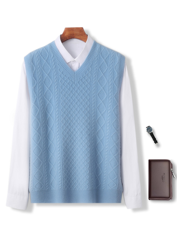 เสื้อสเวตเตอร์แขนกุดคอวีผู้ชาย - Men'S Fashion V Neck Sweater บทวิจารณ์และราคา