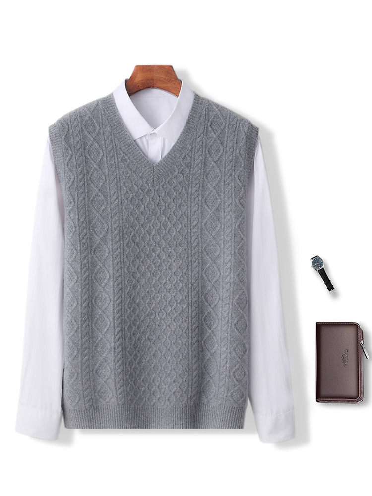 เสื้อสเวตเตอร์แขนกุดคอวีผู้ชาย - Men'S Fashion V Neck Sweater บทวิจารณ์และราคา