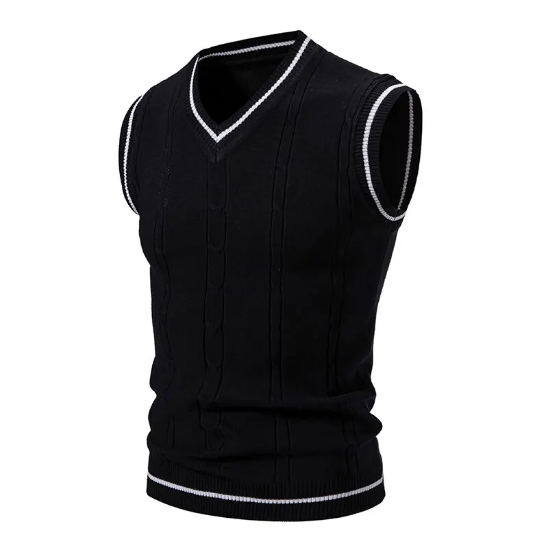 เสื้อกั๊กไหมพรมคอวีผู้ชายทรงเข - Men'S Fashion V Neck Sweater บทวิจารณ์และราคา