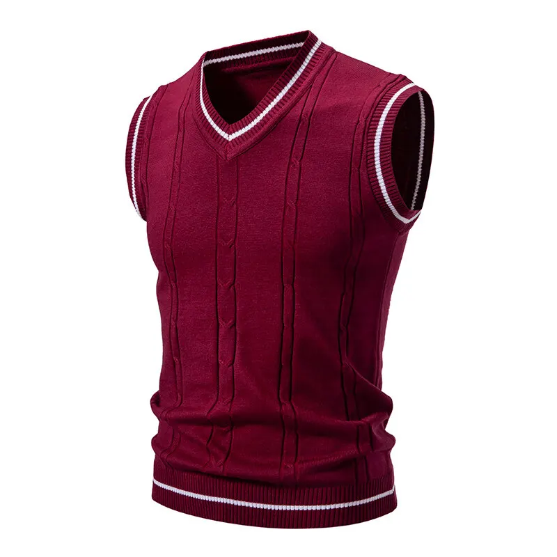 เสื้อกั๊กไหมพรมคอวีผู้ชายทรงเข - Men'S Fashion V Neck Sweater บทวิจารณ์และราคา
