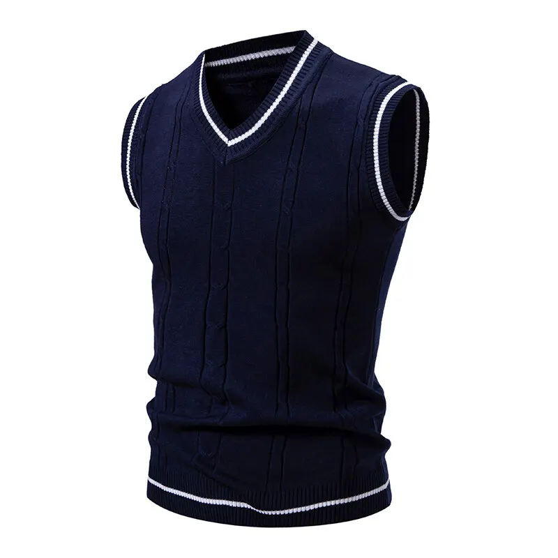 เสื้อกั๊กไหมพรมคอวีผู้ชายทรงเข - Men'S Fashion V Neck Sweater บทวิจารณ์และราคา