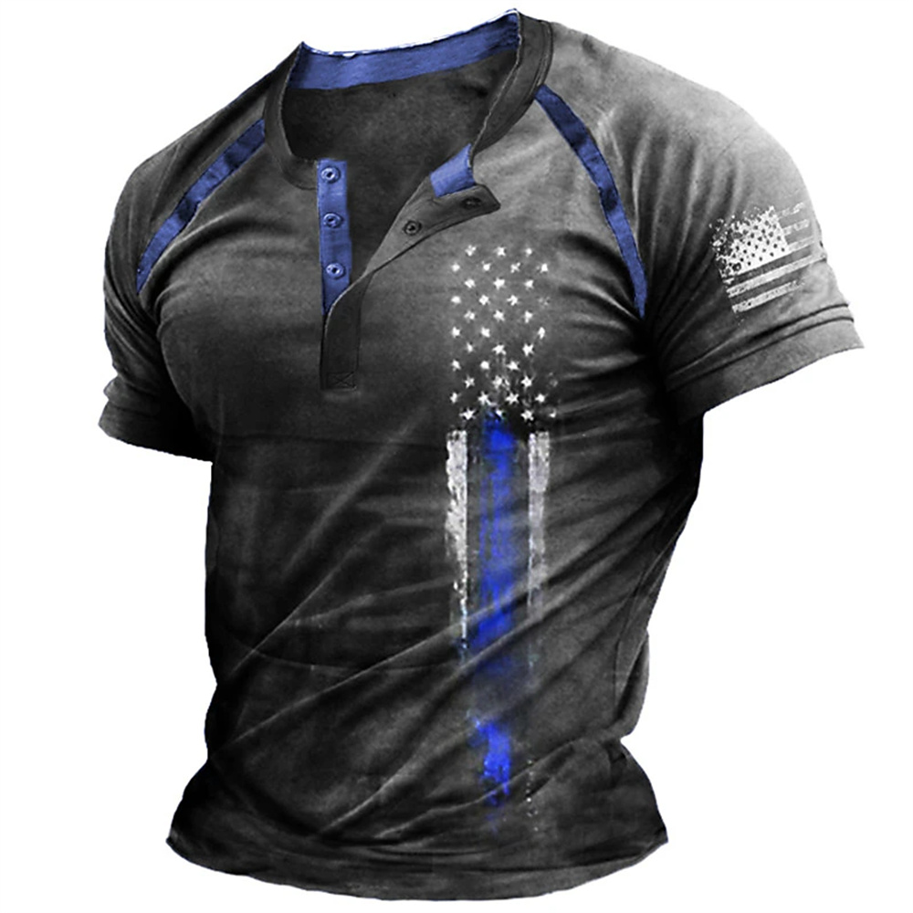 เสื้อเชิ้ตเฮนรี่พิมพ์ลายธงชาติ - Men'S Fashion Outfits บทวิจารณ์และราคา
