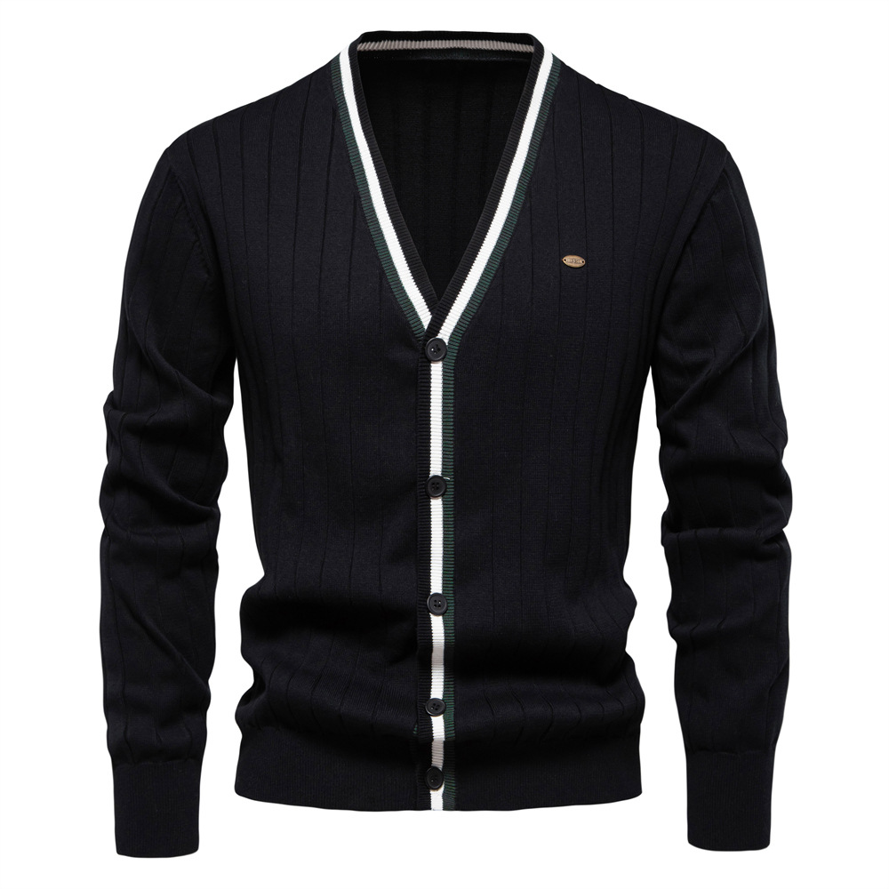 เสื้อคาร์ดิแกนถักไหมพรมแขนยาวค - Men'S Fashion V Neck Sweater บทวิจารณ์และราคา