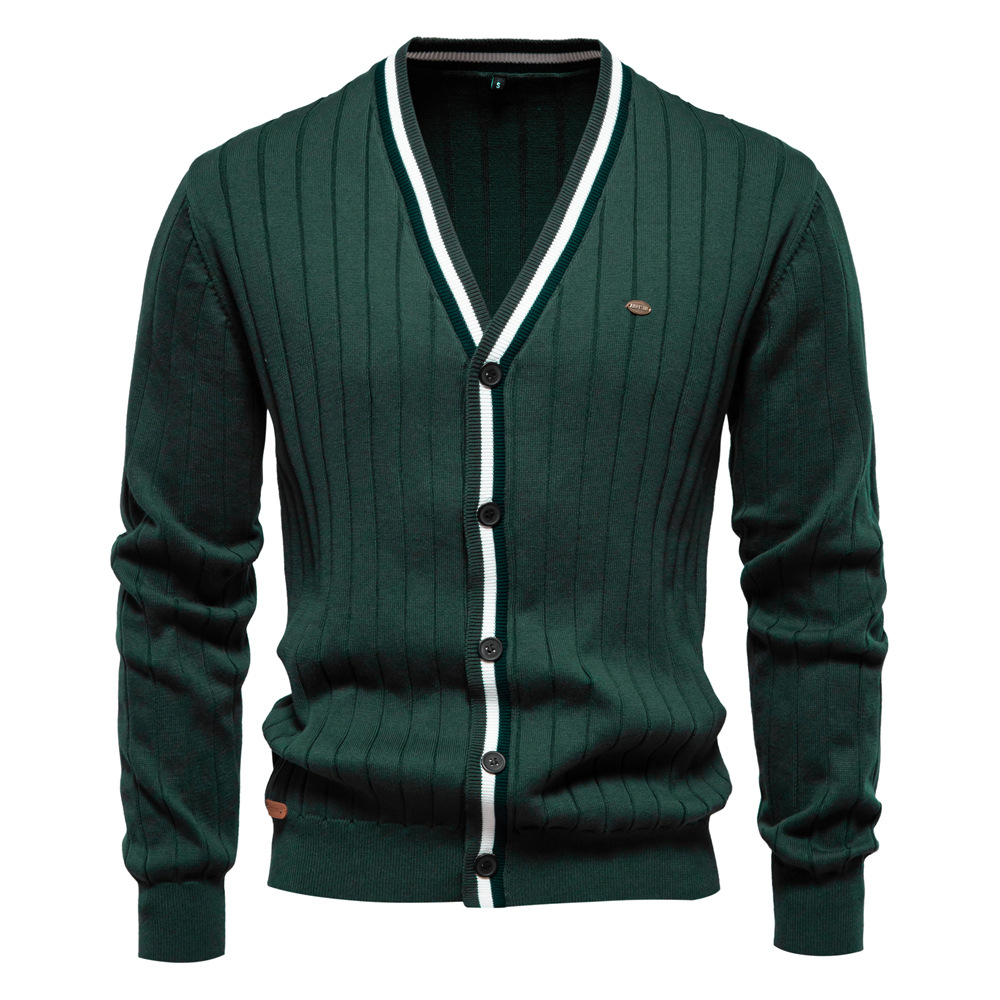 เสื้อคาร์ดิแกนถักไหมพรมแขนยาวค - Men'S Fashion V Neck Sweater บทวิจารณ์และราคา