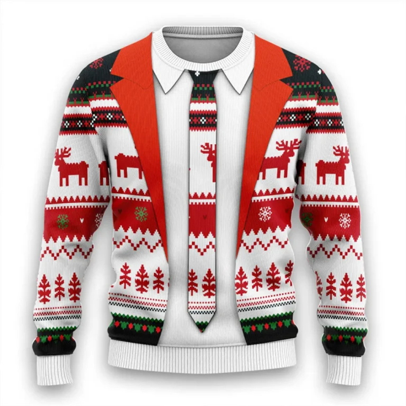 3d Print Fake Tie Suit Sweatsh - Men'S Fashion Xmas Party บทวิจารณ์และราคา