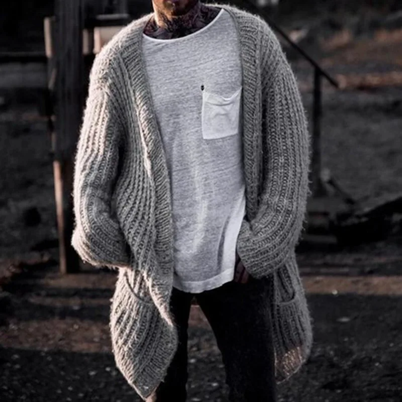 เสื้อถักกลางยาวของผู้ชายเสื้อโ - Men'S Fashion V Neck Sweater บทวิจารณ์และราคา