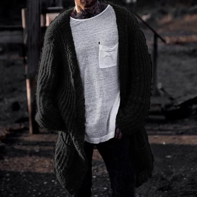 เสื้อถักกลางยาวของผู้ชายเสื้อโ - Men'S Fashion V Neck Sweater บทวิจารณ์และราคา