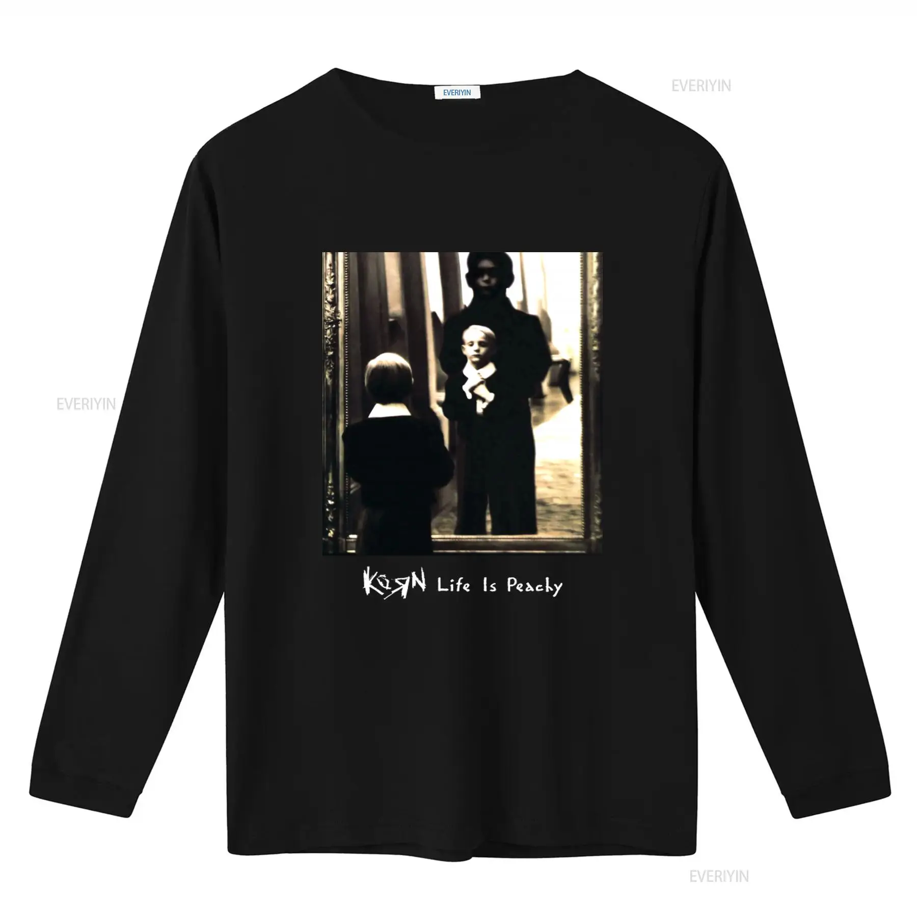เสื้อยืดคอตตอนพิมพ์ลาย Korn Li - Mens Fashion Black Shirt บทวิจารณ์และราคา