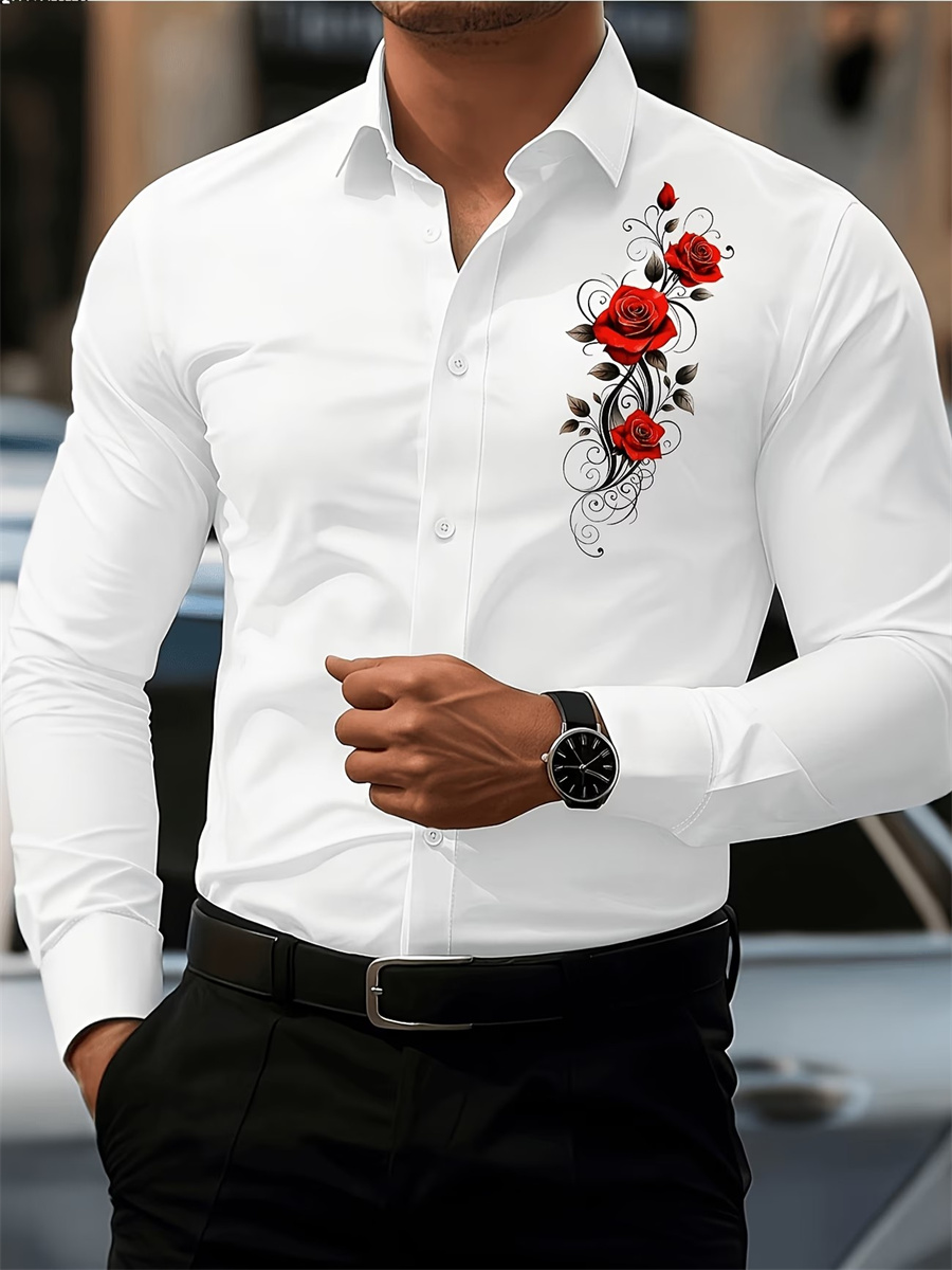 เสื้อเชิ้ตแขนยาวพิมพ์ลายดอกกุห - Men'S Fashion บทวิจารณ์และราคา