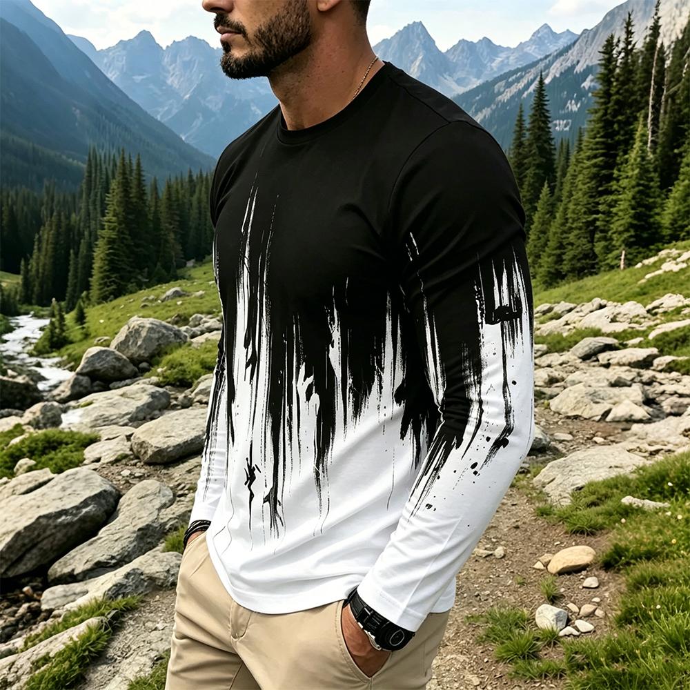 เสื้อยืดแขนยาวผู้ชายลายไล่เฉดส - Men'S Fashion บทวิจารณ์และราคา