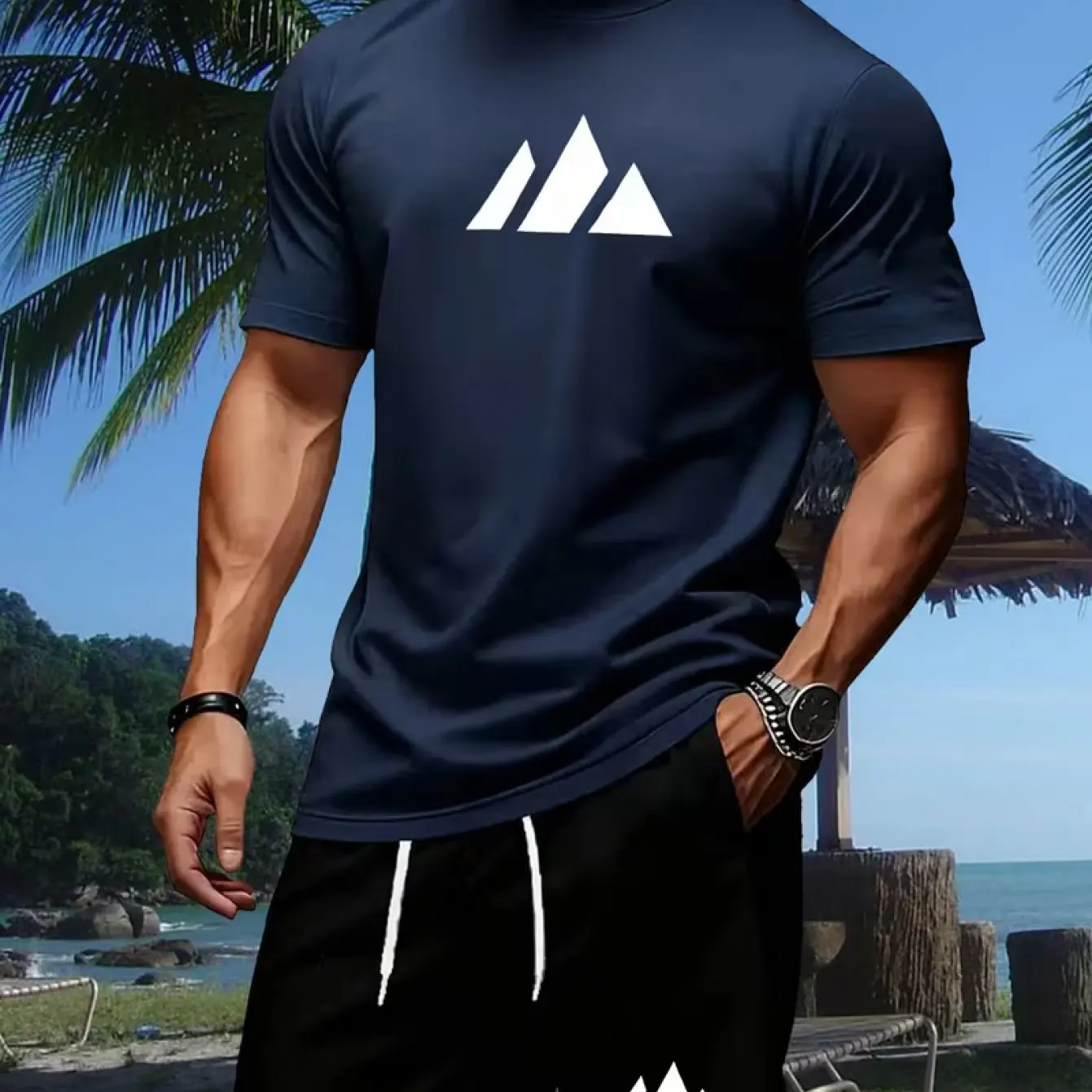 เสื้อยืดพิมพ์ลายแฟชั่นลำลอง เส - Mens Fashion Streetwear บทวิจารณ์และราคา