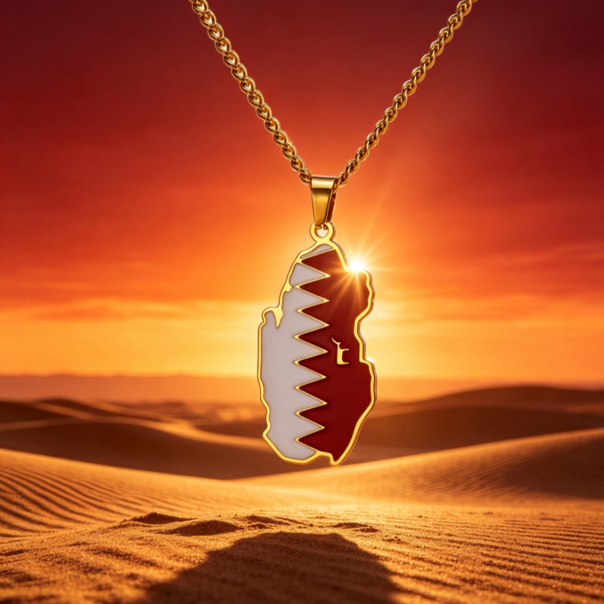 สร้อยคอรูปแผนที่กาตาร์แบบหยดน้ - Men'S Fashion Qatar บทวิจารณ์และราคา