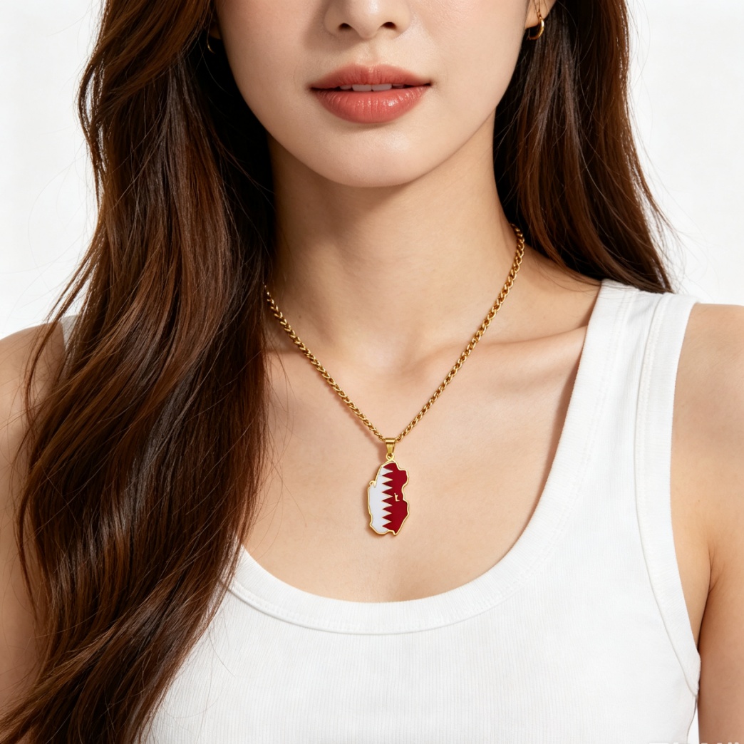 สร้อยคอรูปแผนที่กาตาร์แบบหยดน้ - Men'S Fashion Qatar บทวิจารณ์และราคา